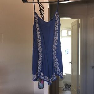 Blue Embroidered romper